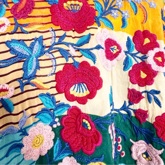 JOHNNY WAS Embroidered multicolored Reversible Kimono Jacket size Large - Picture 10 of 17